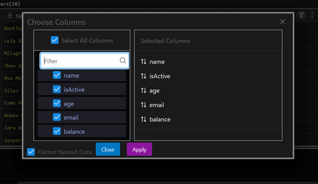 Flexible Column Management