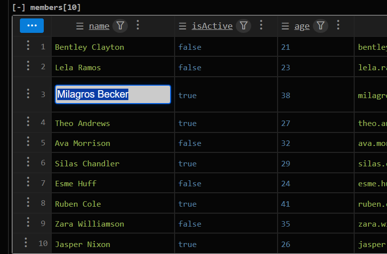 Inline Editing of JSON Data